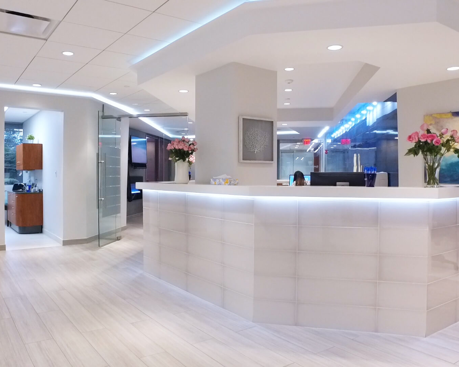 Smile Dental Center front desk and reception area in Shelton CT